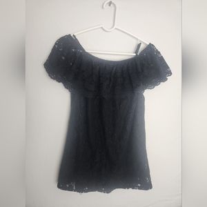 Adrianna Papell ~Super Soft Summer Cool Lightweight Top Crochet Detailing Size L